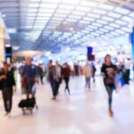 Duty free shoppers in airport